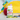 Probulin kids probiotic bottle with school supplies including a backpack, apple, and crayons on a white surface.