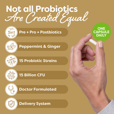 Probulin Soothe features concentrated ginger extract and peppermint to help alleviate occasional gas and bloating.