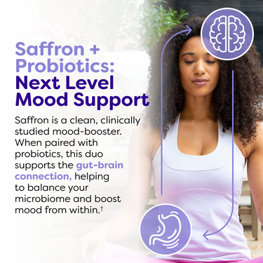 Visual breakdown of the botanical ingredients that make this the best mood probiotic for healthy stress levels.