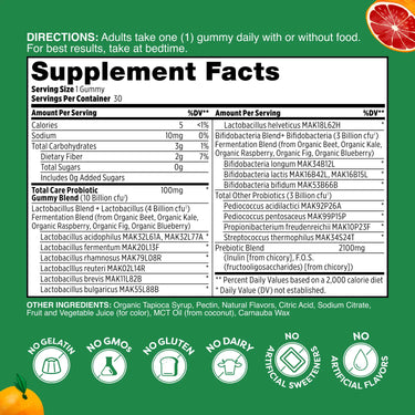 Total Care Probiotic Gummies - Blood Orange 30 Count Probulin