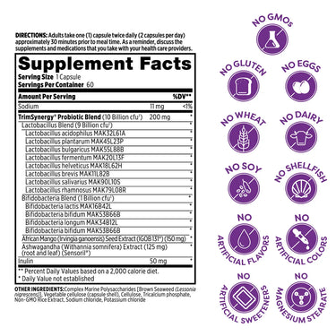 TrimSynergy® Probiotic Capsules - 60 Count Probulin